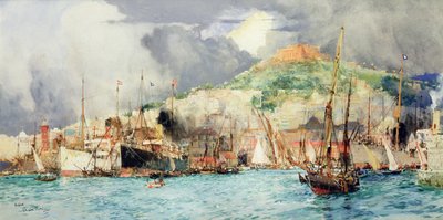 Shipping in Naples by Charles Edward Dixon